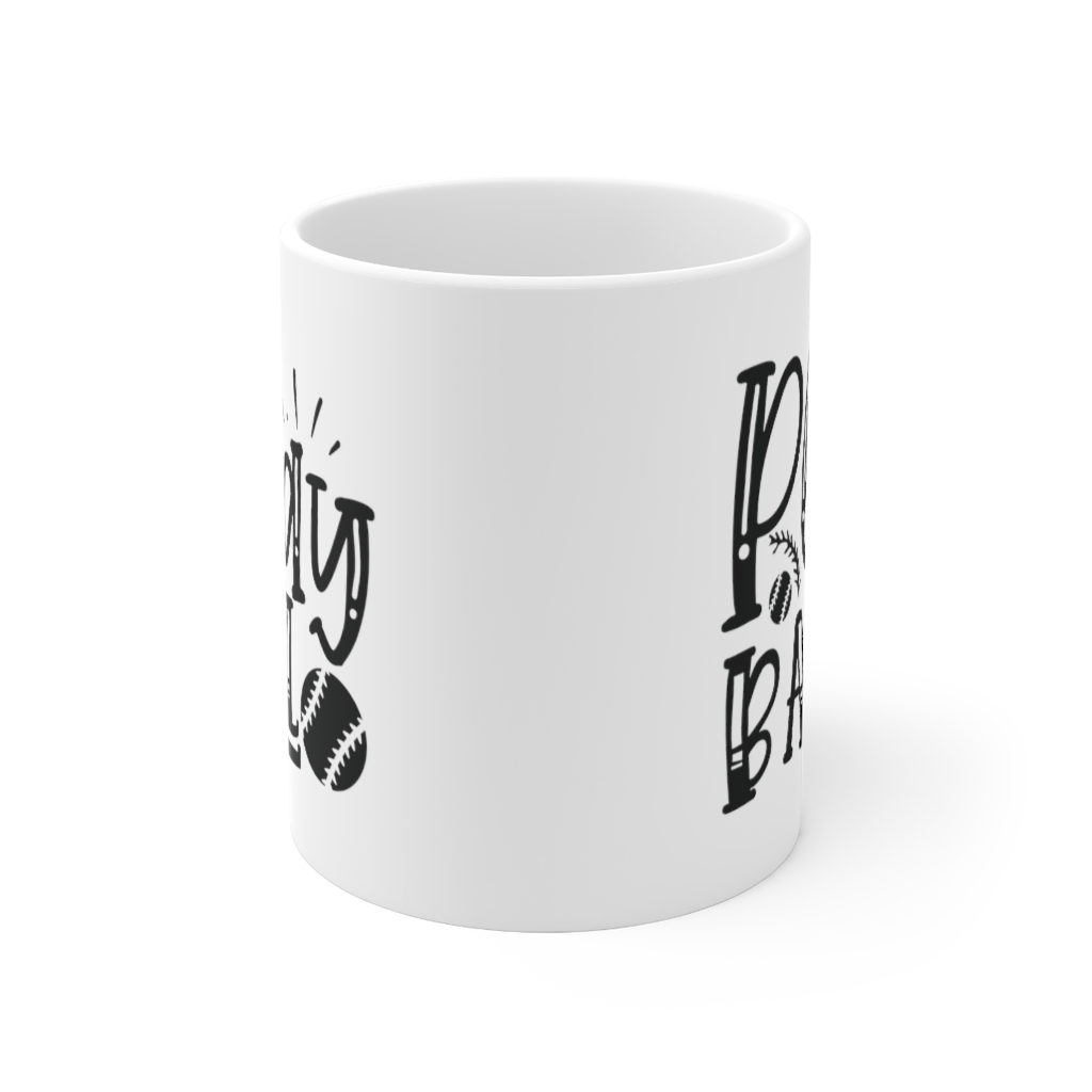 "Play Ball" - Funny Double Sided Print - White Ceramic Mug 11oz - Image 2