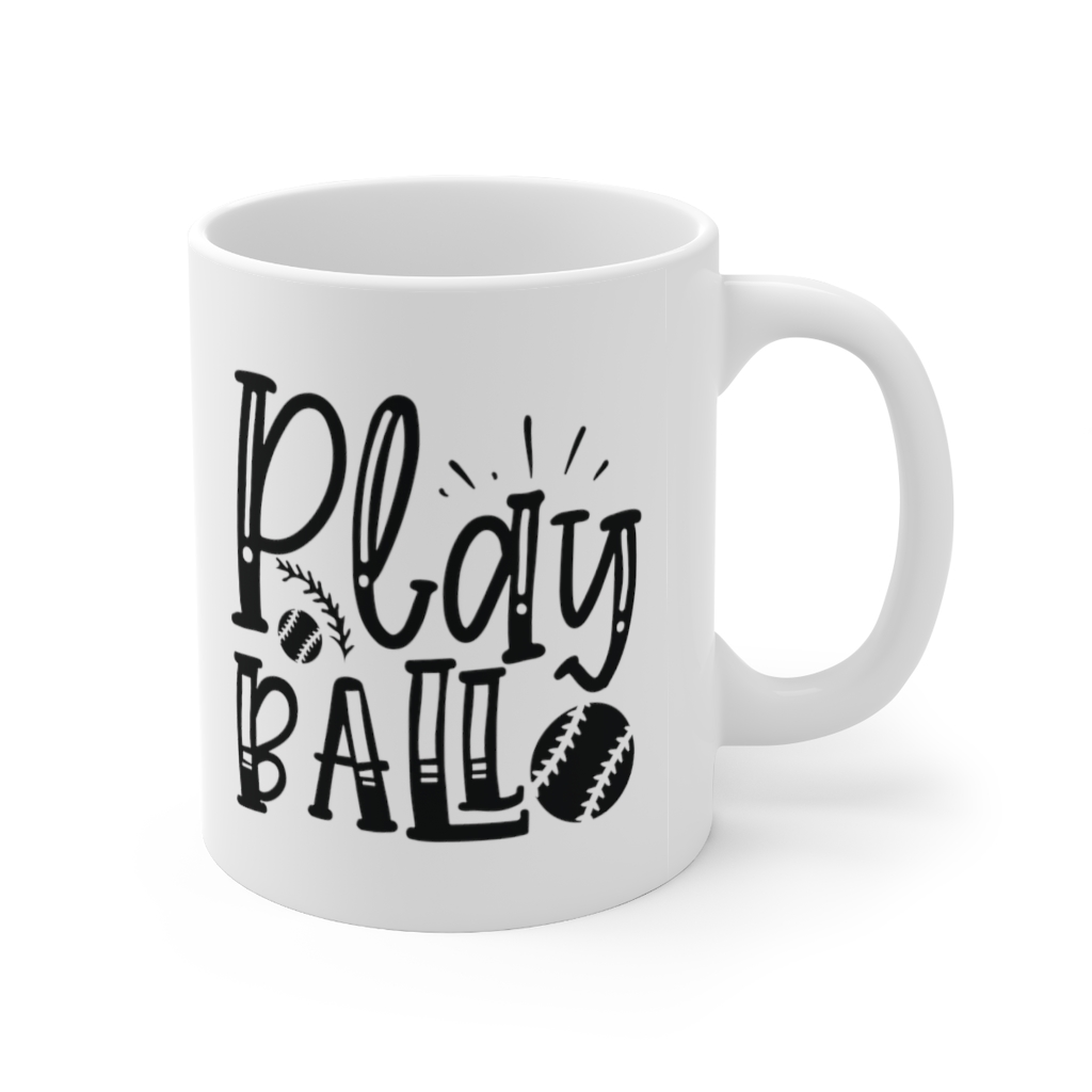"Play Ball" - Funny Double Sided Print - White Ceramic Mug 11oz - Image 3