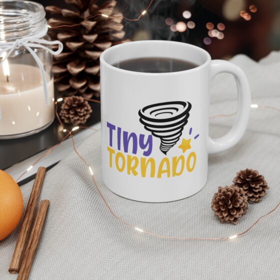 "Tiny Tornado" - Funny Double Sided Print - White Ceramic Mug 11oz - Image 4