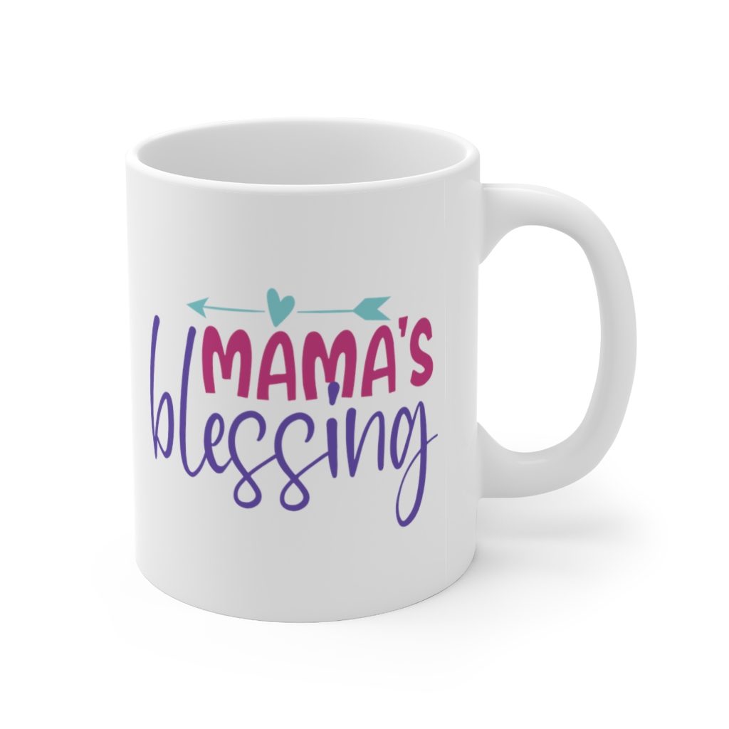 "Mama's Blessing" - Funny Double Sided Print - White Ceramic Mug 11oz - Image 3
