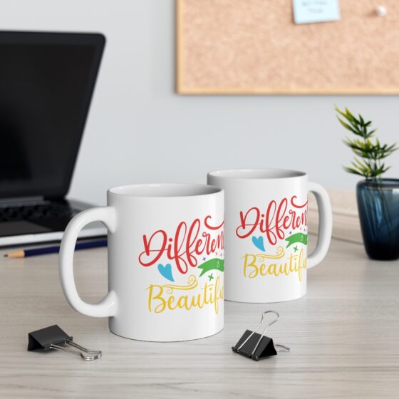 "Different is Beautiful" - Funny Double Sided Print - White Ceramic Mug 11oz - Image 5