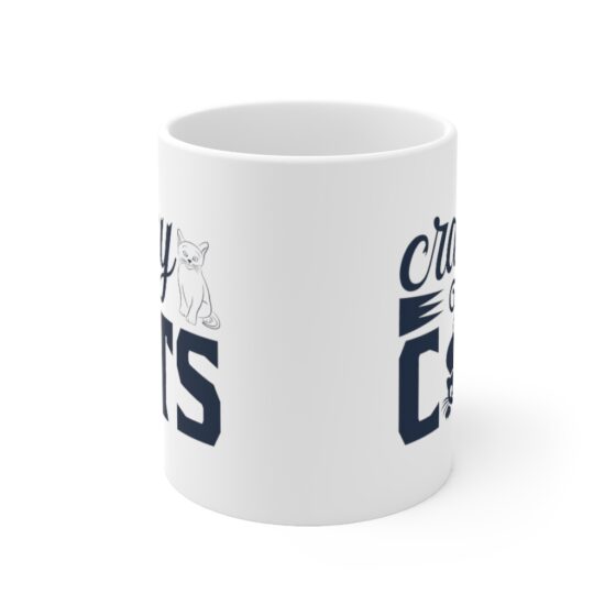 "Crazy Cats" - Funny Double Sided Print - White Ceramic Mug 11oz - Image 2