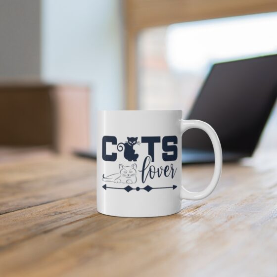 "Cats Lover" - Funny Double Sided Print - White Ceramic Mug 11oz - Image 6