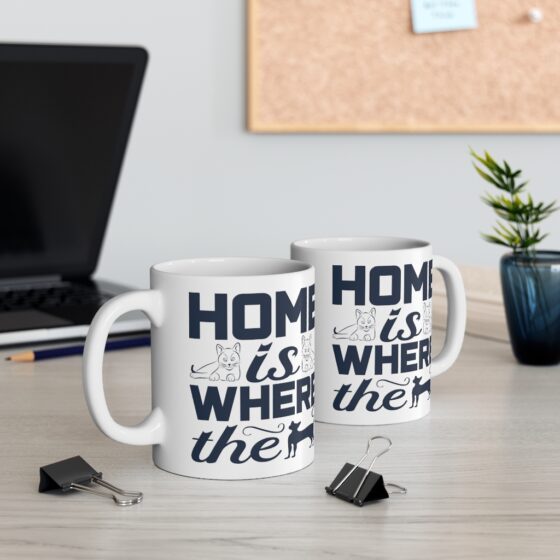 "Home is where the Cat is" - Funny Double Sided Print - White Ceramic Mug 11oz - Image 5