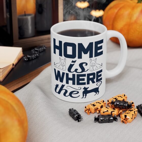 "Home is where the Cat is" - Funny Double Sided Print - White Ceramic Mug 11oz - Image 7