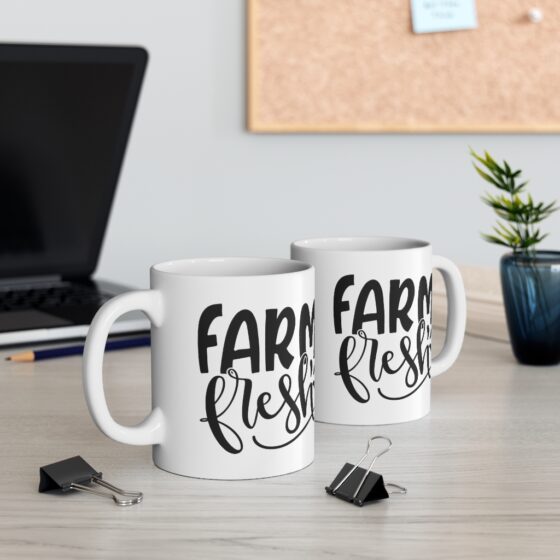 "Farm Fresh" - Funny Double Sided Print - White Ceramic Mug 11oz - Image 5