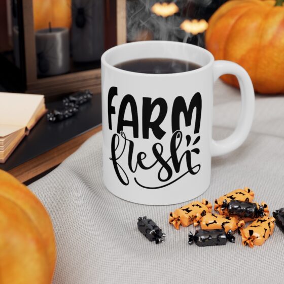 "Farm Fresh" - Funny Double Sided Print - White Ceramic Mug 11oz - Image 7