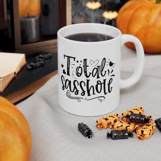 "Total Sasshole" - Funny Double Sided Print - White Ceramic Mug 11oz - Image 7