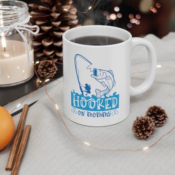 "Hooked on Mommy" - Funny Double Sided Print - White Ceramic Mug 11oz - Image 4