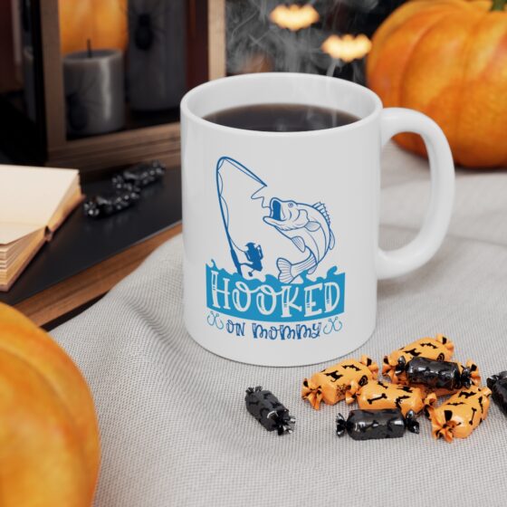 "Hooked on Mommy" - Funny Double Sided Print - White Ceramic Mug 11oz - Image 7