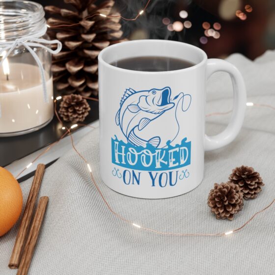 "Hooked on You" - Funny Double Sided Print - White Ceramic Mug 11oz - Image 4