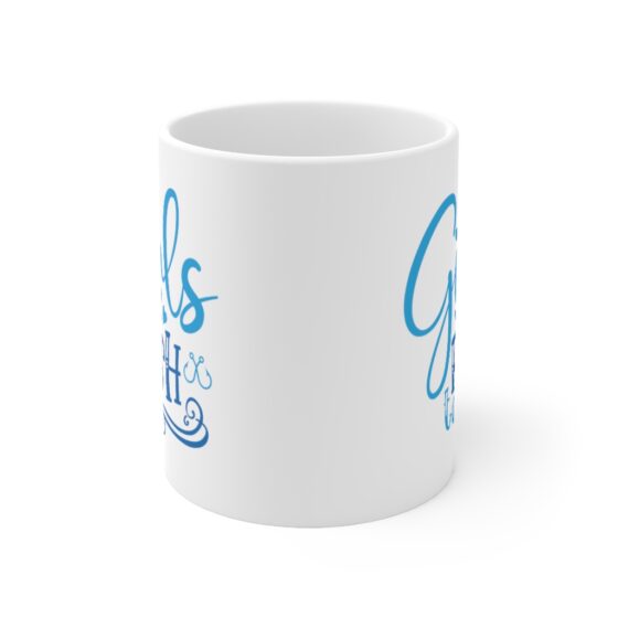 "Girls Fish Too" - Funny Double Sided Print - White Ceramic Mug 11oz - Image 2