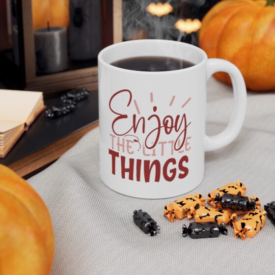 "Enjoy the Little Things" - Funny Double Sided Print - White Ceramic Mug 11oz - Image 7