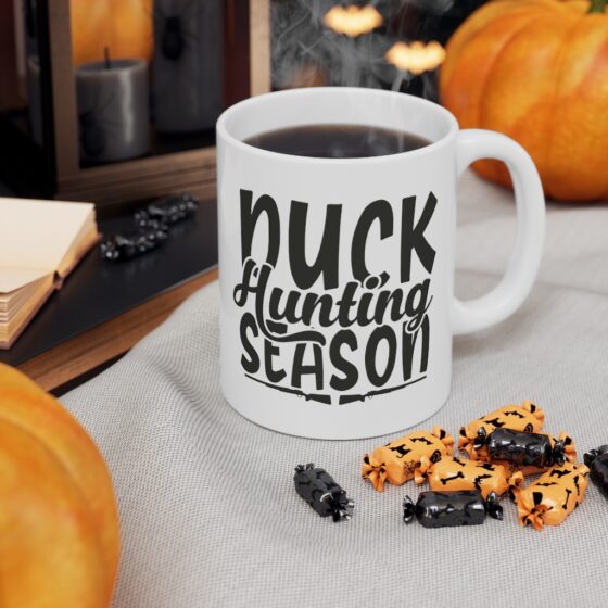 "Duck Hunting Season" - Funny Double Sided Print - White Ceramic Mug 11oz - Image 7