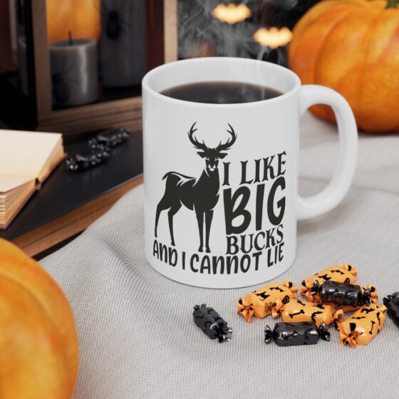 "I Like Big Bucks and I Cannot Lie" - Funny Double Sided Print - White Ceramic Mug 11oz - Image 7