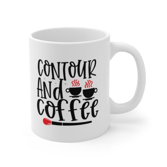 "Contour and Coffee" - Funny Double Sided Print - White Ceramic Mug 11oz - Image 3