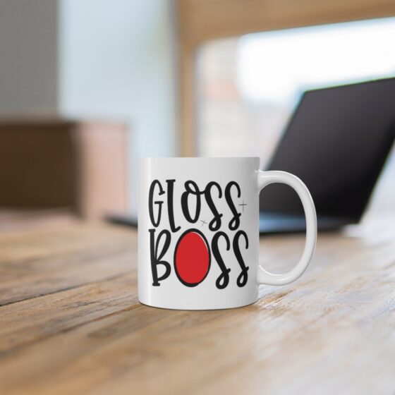 "Gloss Boss" - Funny Double Sided Print - White Ceramic Mug 11oz - Image 6