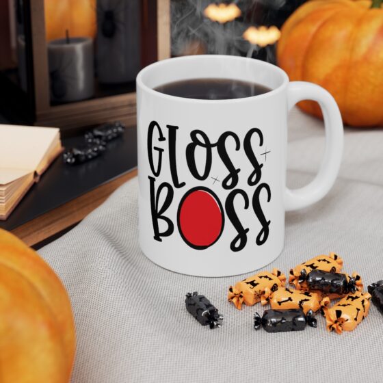 "Gloss Boss" - Funny Double Sided Print - White Ceramic Mug 11oz - Image 7