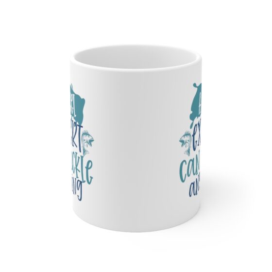 "A Reel Expert Can Tackle Anything" - Funny Double Sided Print - White Ceramic Mug 11oz - Image 2