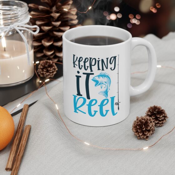 "Keeping It Reel" - Funny Double Sided Print - White Ceramic Mug 11oz - Image 4