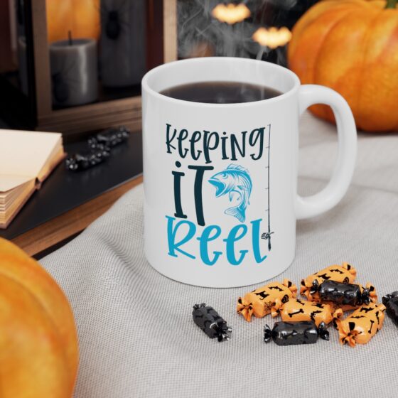 "Keeping It Reel" - Funny Double Sided Print - White Ceramic Mug 11oz - Image 7