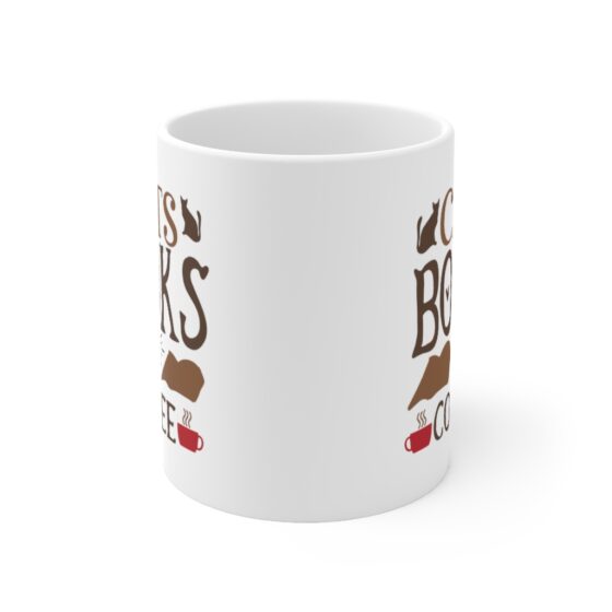 "Cats Books & Coffee" - Funny Double Sided Print - White Ceramic Mug 11oz - Image 2