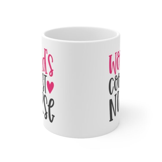 "World's Coolest Nurse" - Funny Double Sided Print - White Ceramic Mug 11oz - Image 2