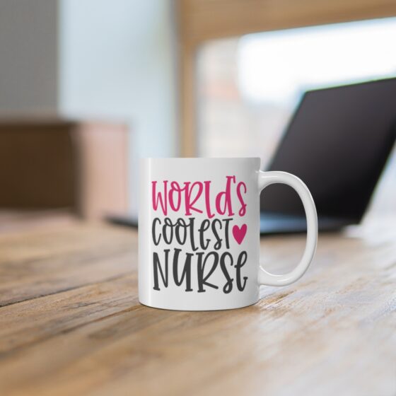 "World's Coolest Nurse" - Funny Double Sided Print - White Ceramic Mug 11oz - Image 6