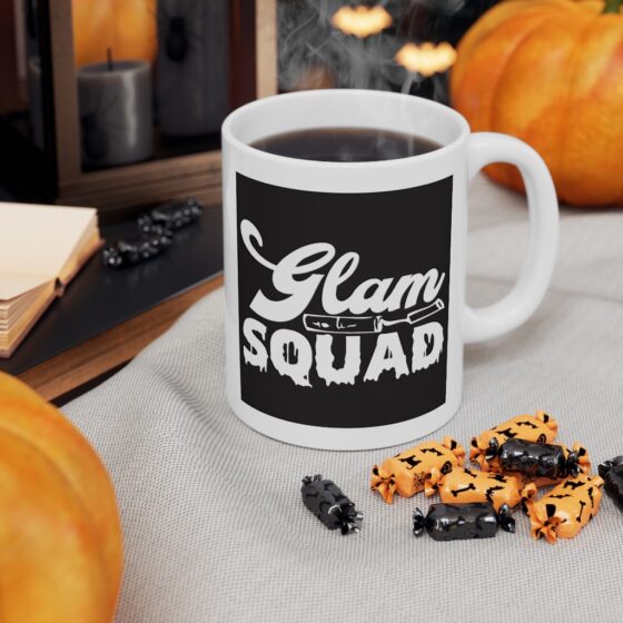 "Glam Squad" - Funny Double Sided Print - White Ceramic Mug 11oz - Image 7