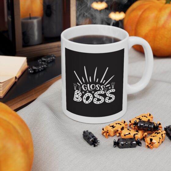 "Gloss Boss" - Funny Double Sided Print - White Ceramic Mug 11oz - Image 7