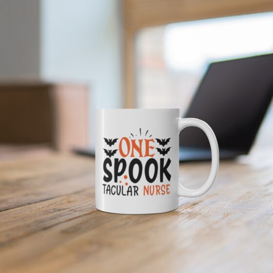 "One SpookTacular Nurse" - Funny Double Sided Print - White Ceramic Mug 11oz - Image 6