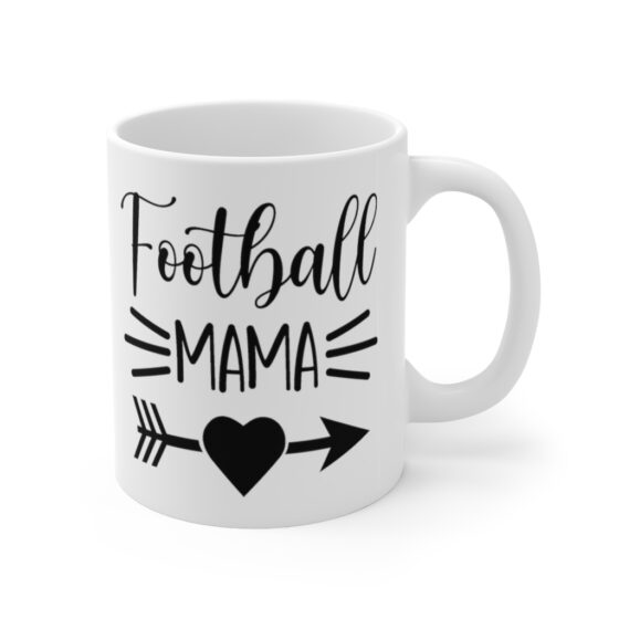 "Football Mama" - Funny Double Sided Print - White Ceramic Mug 11oz - Image 3