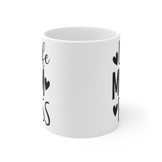"Wife Mum Boss" - Funny Double Sided Print - White Ceramic Mug 11oz - Image 2