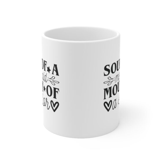 "Soul of a Mermaid Mouth of a Sailor" - Funny Double Sided Print - White Ceramic Mug 11oz - Image 2