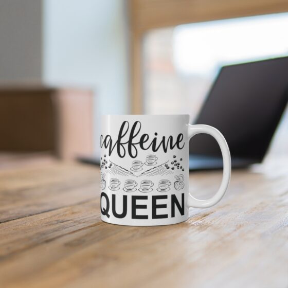"Caffeine Queen" - Funny Double Sided Print - White Ceramic Mug 11oz - Image 6