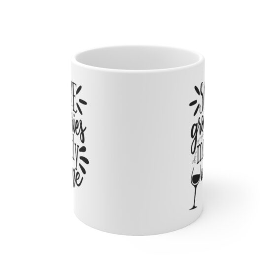 "Some Groceries Mostly Wine" - Funny Double Sided Print - White Ceramic Mug 11oz - Image 2