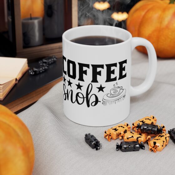 "Coffee Snob" - Funny Double Sided Print - White Ceramic Mug 11oz - Image 7