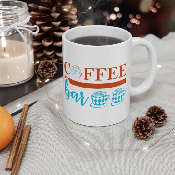 "Coffee Bar" - Funny Double Sided Print - White Ceramic Mug 11oz - Image 4