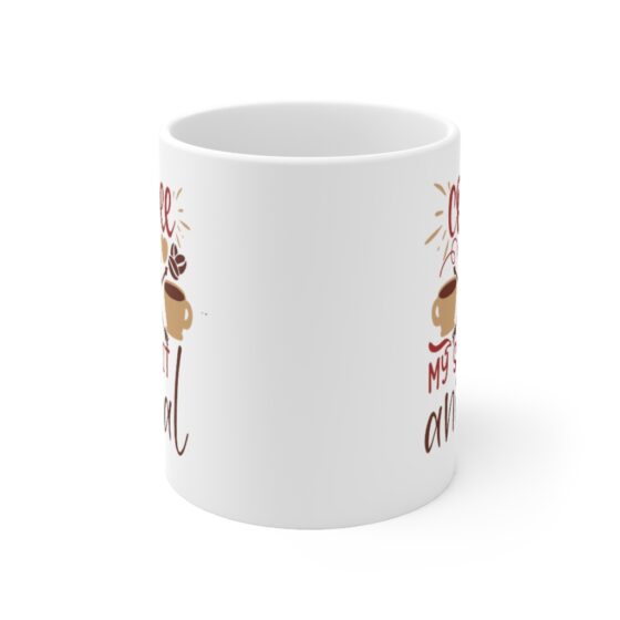 "Coffee is my Spirit Animal" - Funny Double Sided Print - White Ceramic Mug 11oz - Image 2