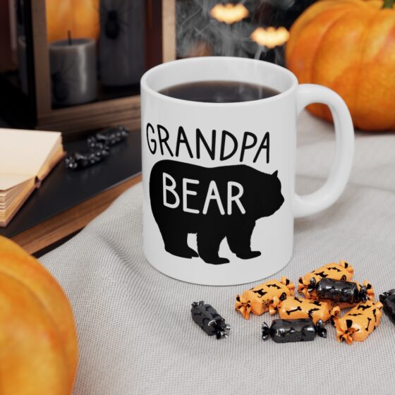 "Grandpa Bear" - Funny Double Sided Print - White Ceramic Mug 11oz - Image 7