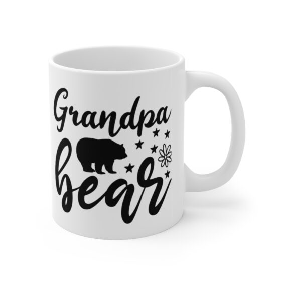 "Grandpa Bear" - Funny Double Sided Print - White Ceramic Mug 11oz - Image 3