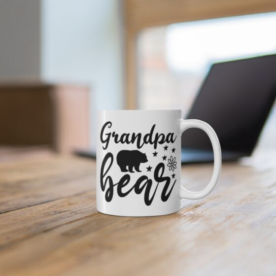 "Grandpa Bear" - Funny Double Sided Print - White Ceramic Mug 11oz - Image 6