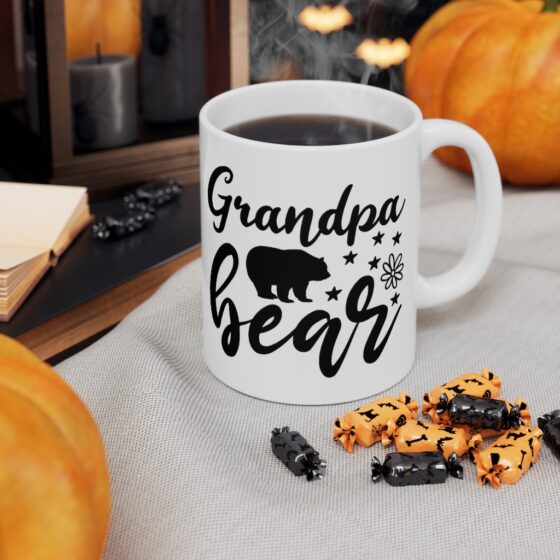 "Grandpa Bear" - Funny Double Sided Print - White Ceramic Mug 11oz - Image 7