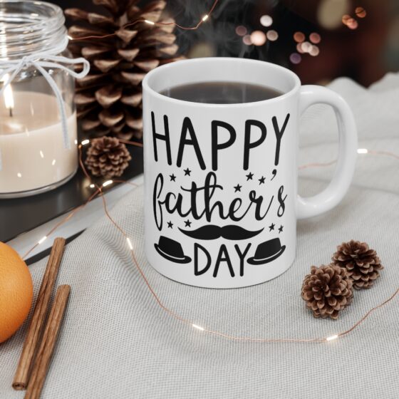 "Happy Father's Day" - Funny Double Sided Print - White Ceramic Mug 11oz - Image 4