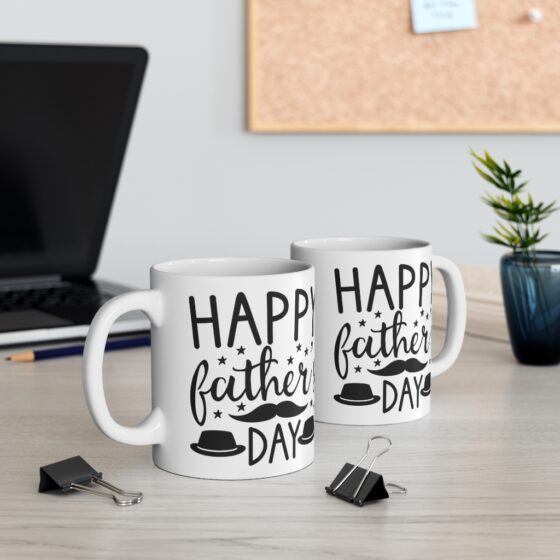 "Happy Father's Day" - Funny Double Sided Print - White Ceramic Mug 11oz - Image 5