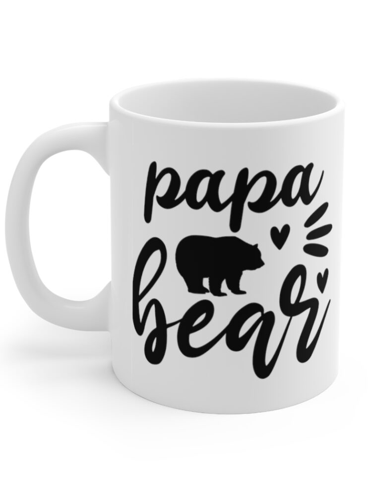 "Papa Bear" - Funny Double Sided Print - White Ceramic Mug 11oz
