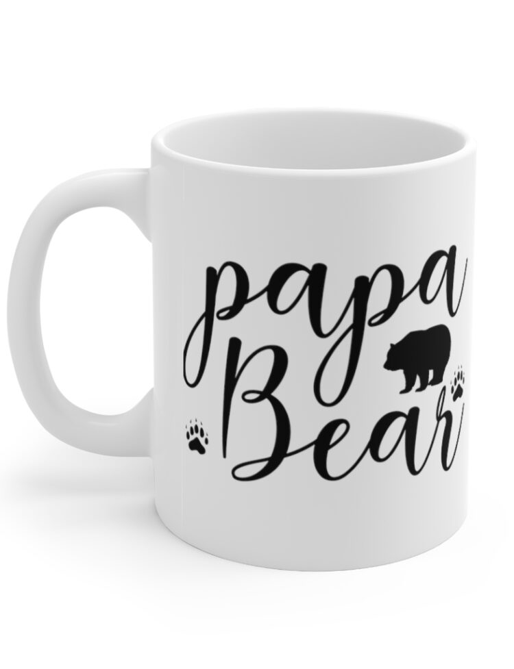 "Papa Bear" - Funny Double Sided Print - White Ceramic Mug 11oz