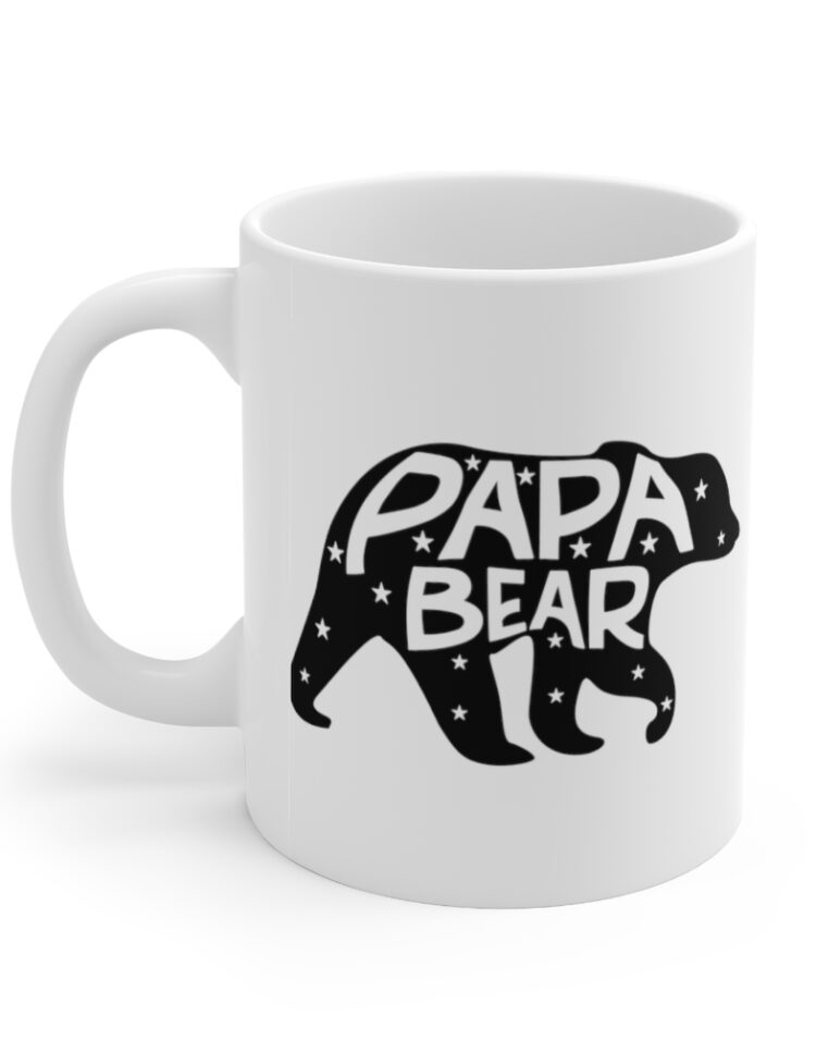 "Papa Bear" - Funny Double Sided Print - White Ceramic Mug 11oz