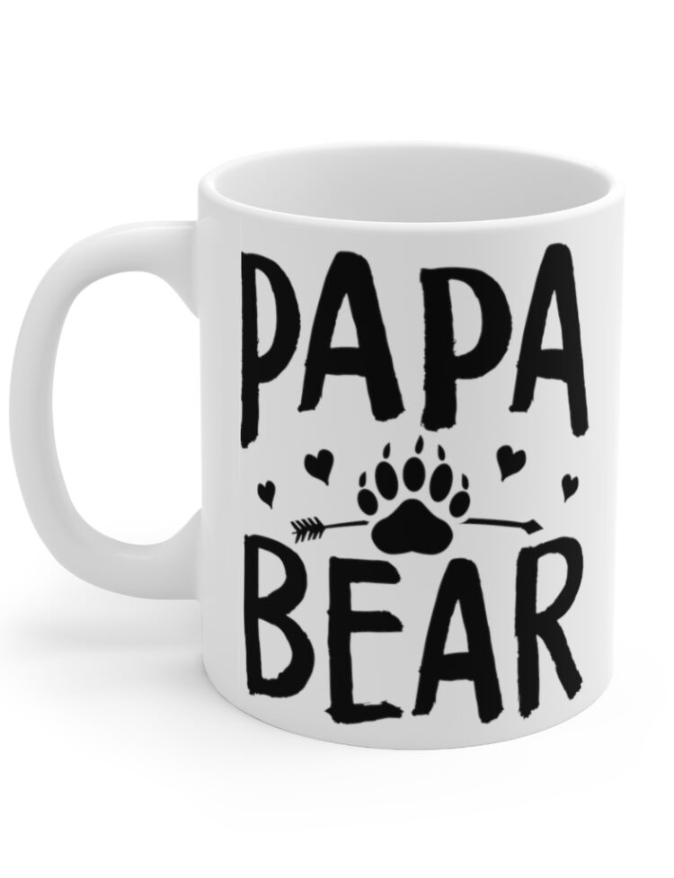 "Papa Bear" - Funny Double Sided Print - White Ceramic Mug 11oz