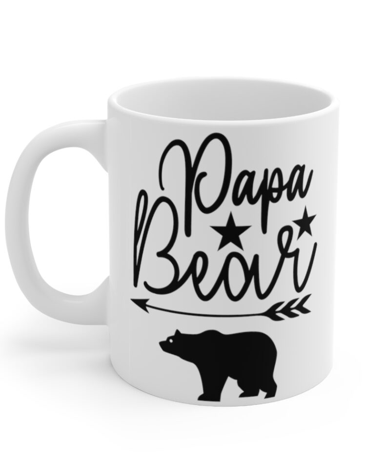 "Papa Bear" - Funny Double Sided Print - White Ceramic Mug 11oz